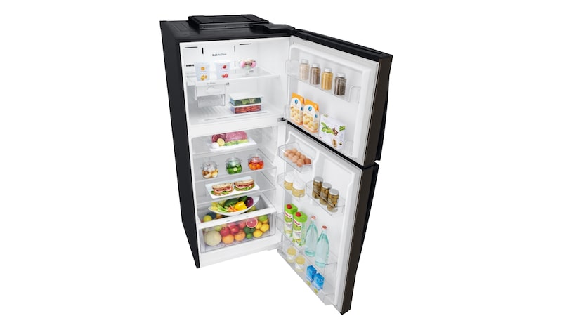 LG 441L Top Mount Fridge with Door Cooling+™ in Anti-fingerprint Black Steel, GT-442BTDC